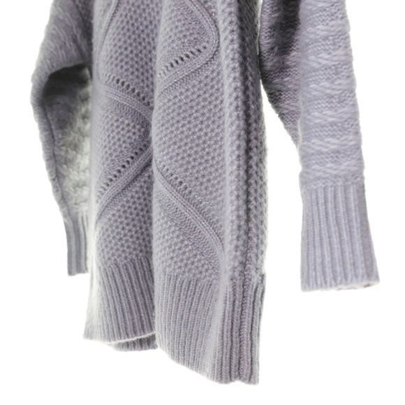 Reiss Myla Oversize Modern Cable Knit Wool Cashmere Gray Jumper Sweater Women XS - Picture 7 of 9